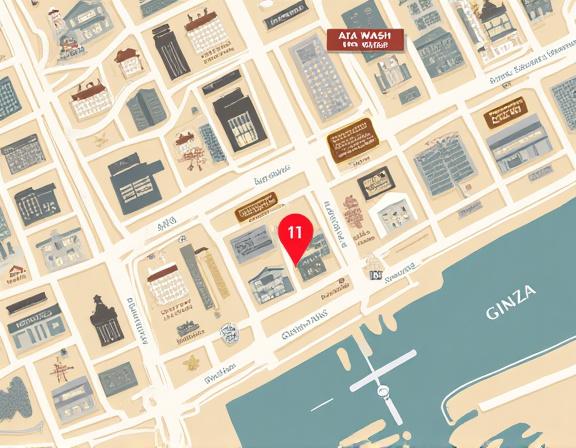 Aya Washの銀座における場所を示す地図の画像